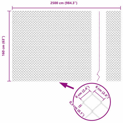 Chain Link Fence Grey 25 x 1.6 m Steel