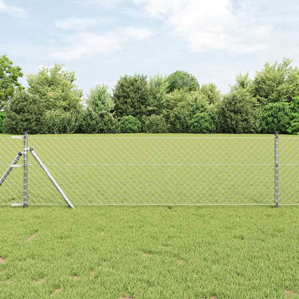 Chain Link Fence Silver 10 x 0.8 m Galvanised steel