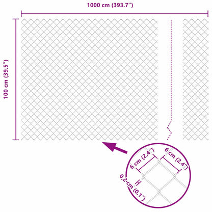 Chain Link Fence Silver 10 x 1 m Galvanised steel