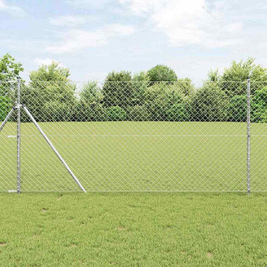 Chain Link Fence Silver 10 x 1.4 m Galvanised Steel