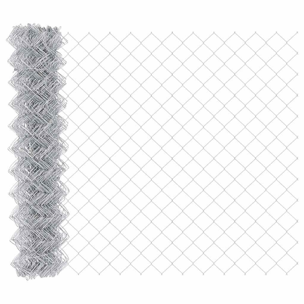 Chain Link Fence Silver 25 x 1.2 m Galvanised steel
