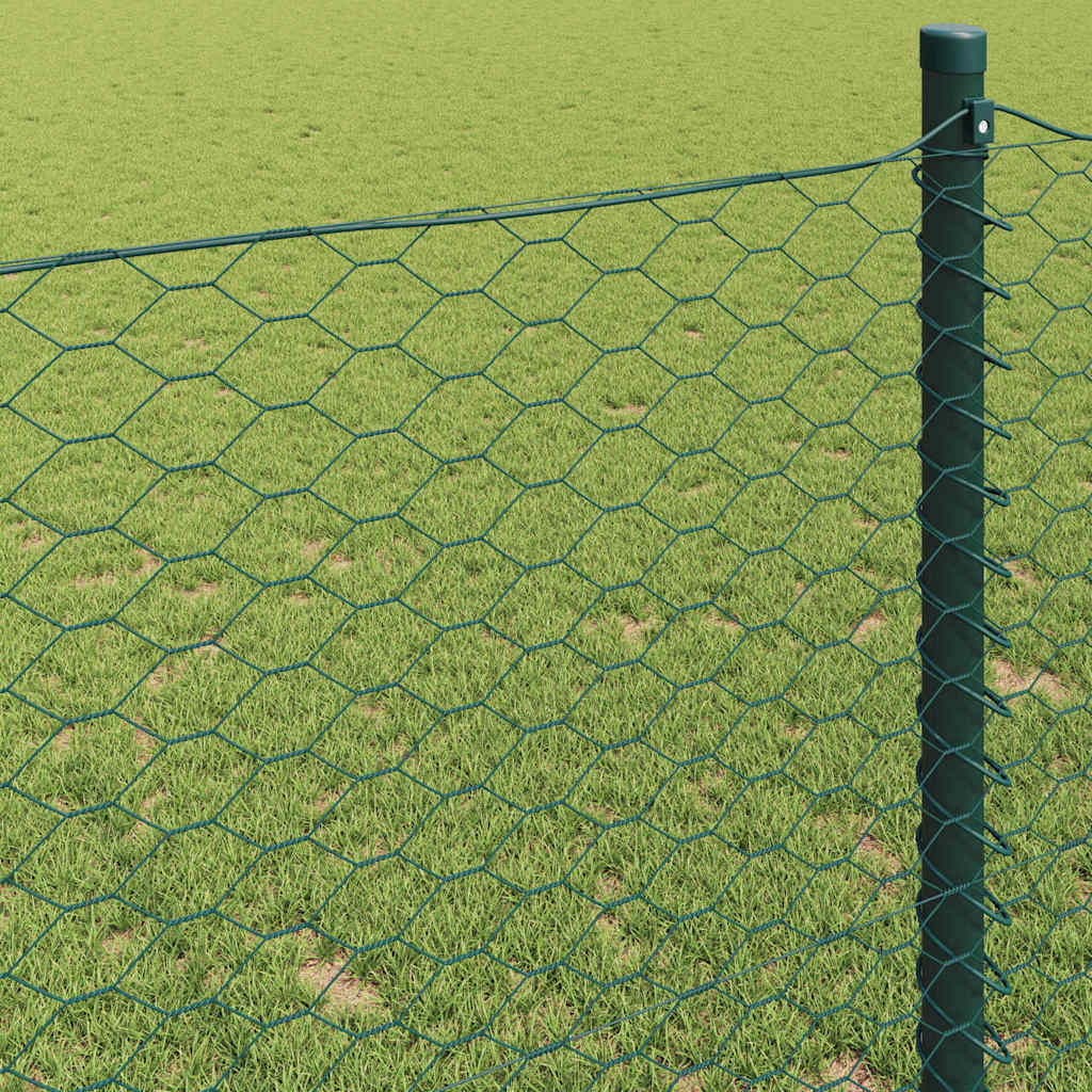 Hexagon Fence Green 0.8 x 50 m Steel