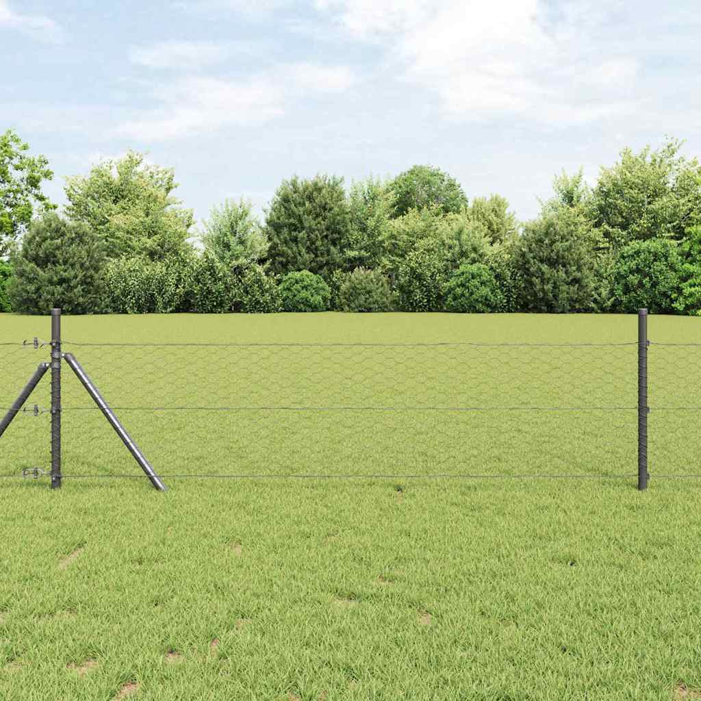 Hexagon Fence Grey 0.6 x 25 m Steel
