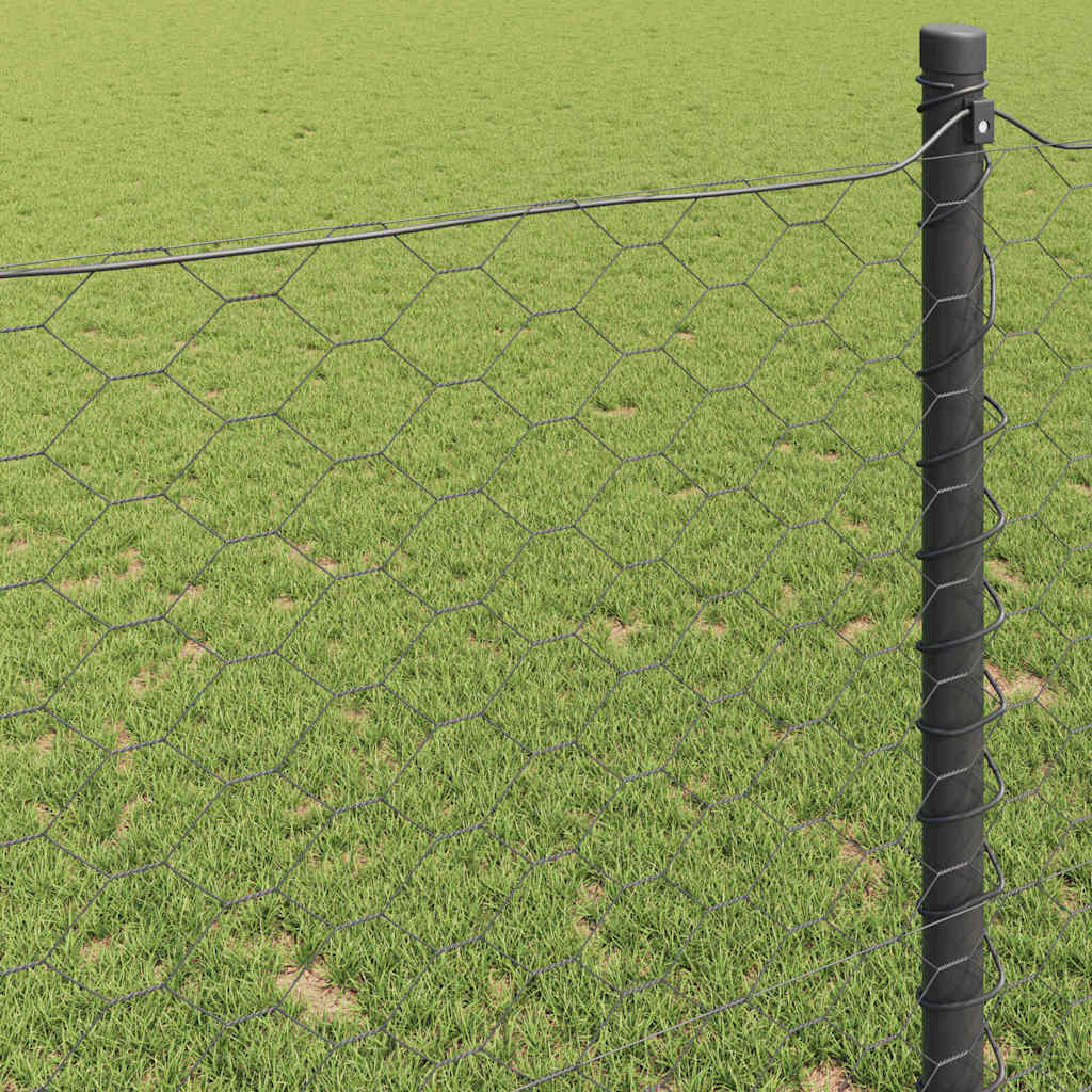 Hexagon Fence Grey 1.5 x 50 m Steel