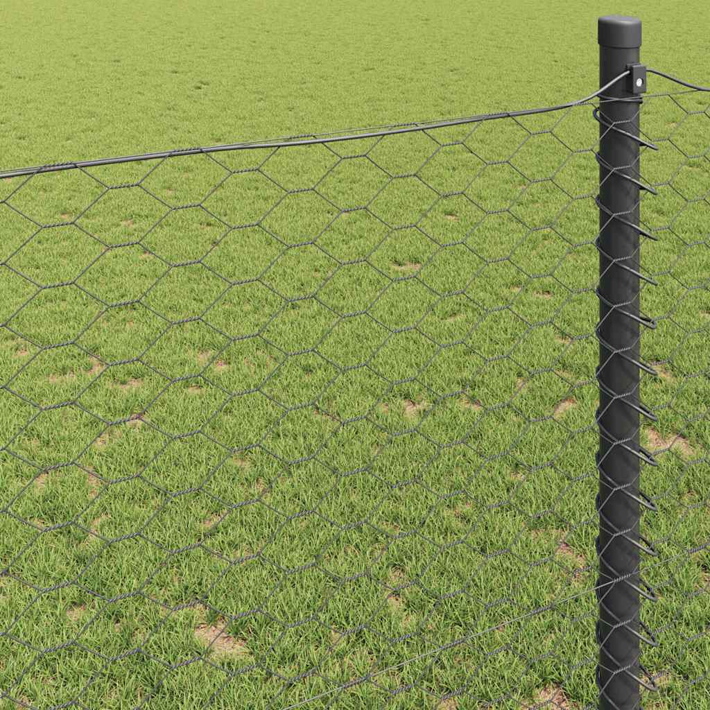 Hexagon Fence Grey 0.4 x 100 m Steel