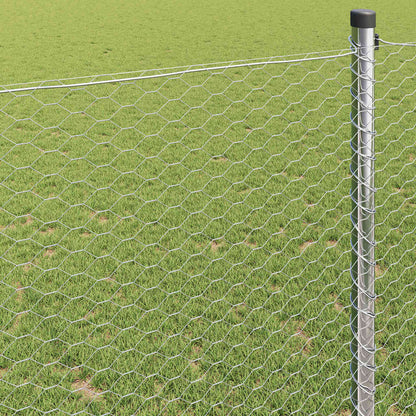 Hexagon Fence Silver 1 x 10 m Galvanised steel