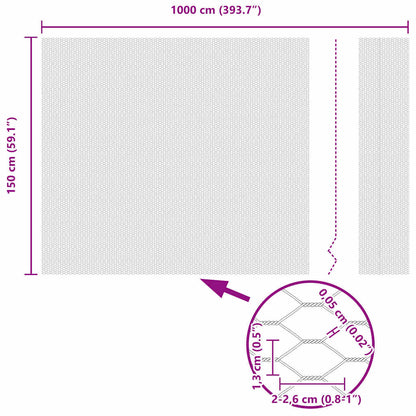 Hexagon Fence Silver 1.5 x 10 m Galvanised steel