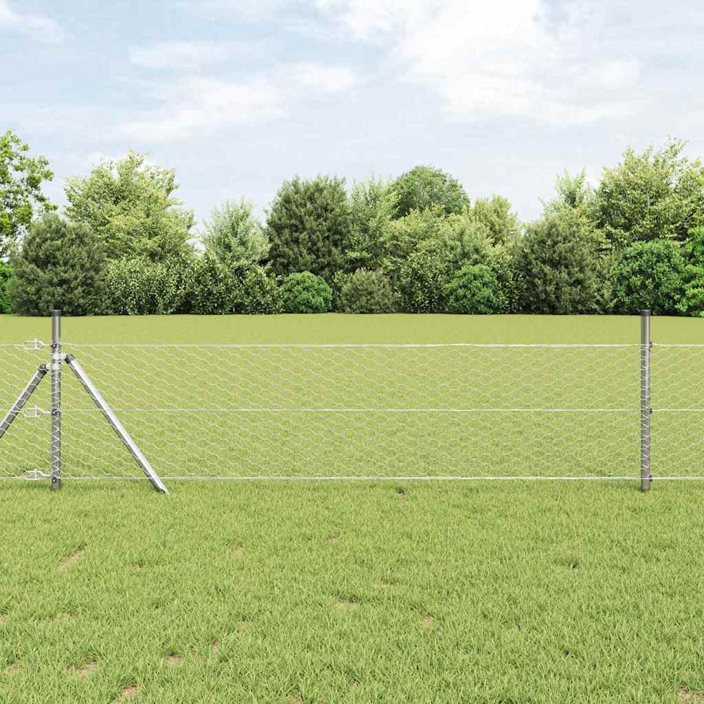 Hexagon Fence Silver 0.6 x 25 m Galvanised steel