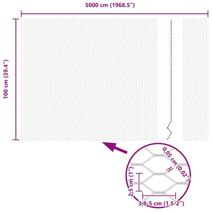 Hexagon Fence Silver 1 x 50 m Galvanised steel