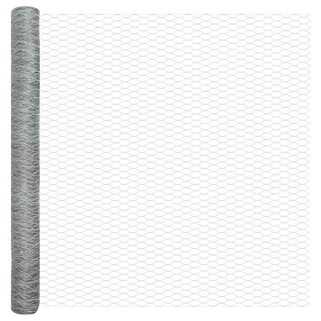 Hexagon Fence Silver 1.5 x 50 m Galvanised steel
