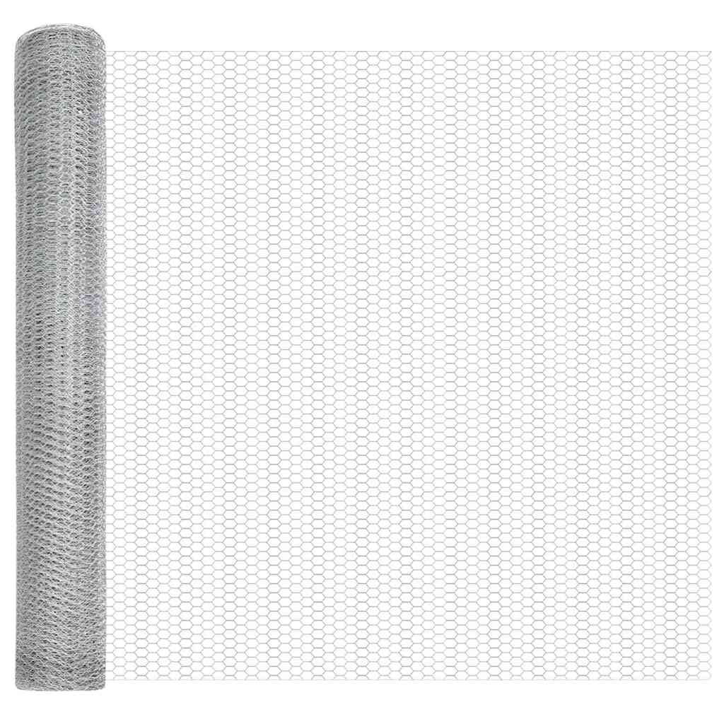 Hexagon Fence Silver 1 x 100 m Galvanised steel