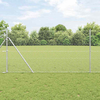 Hexagon Fence Silver 1 x 100 m Galvanised steel