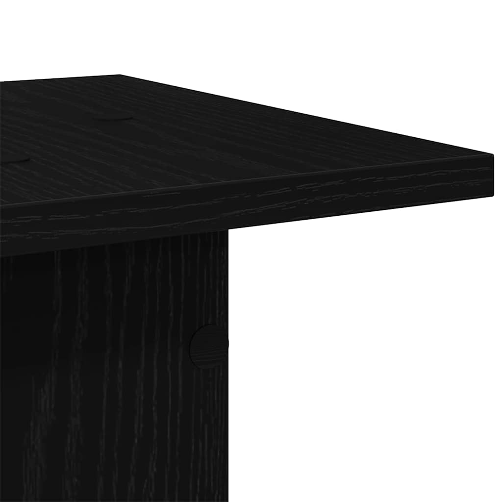 Speaker Stands with Shelf Black oak Engineered wood