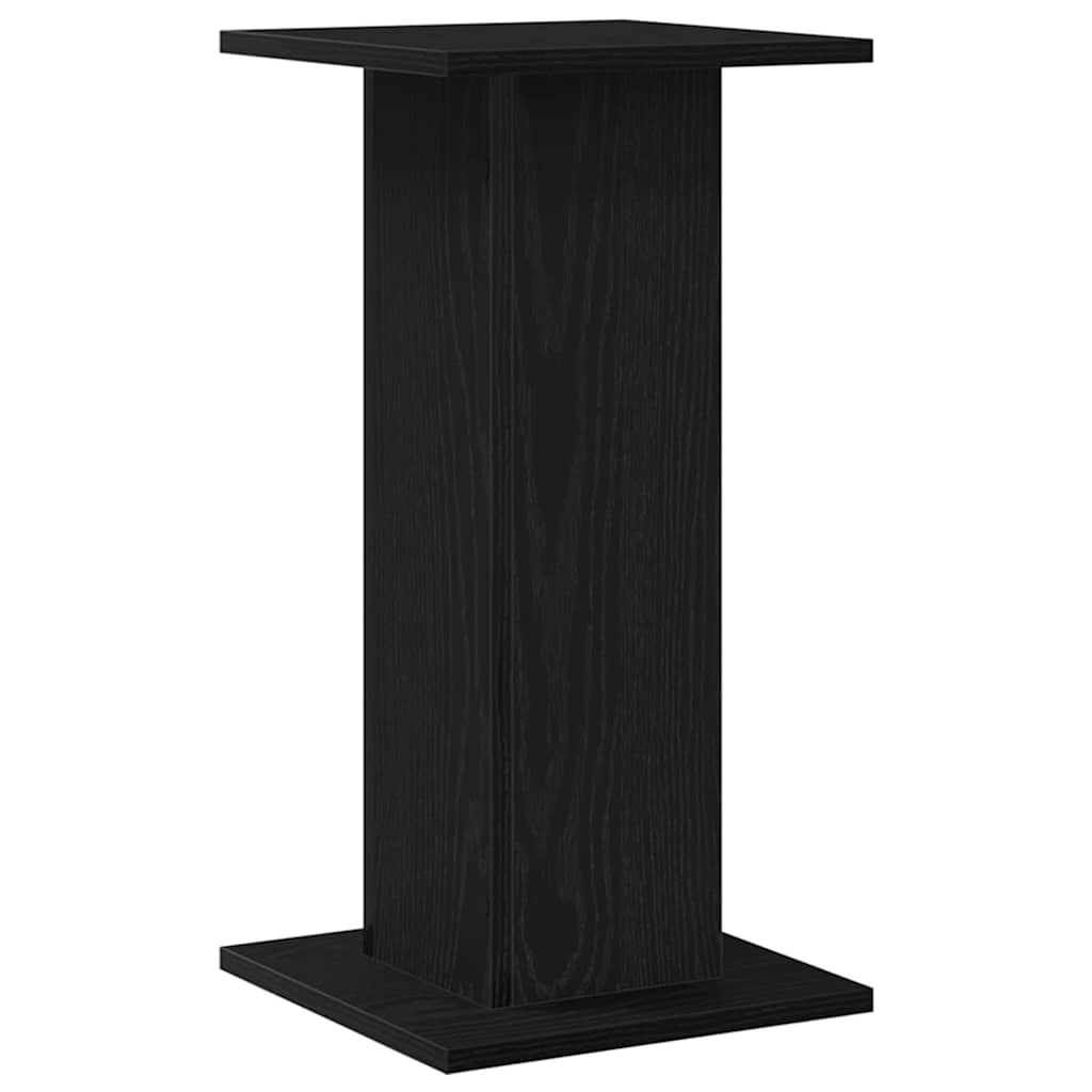 Speaker Stands with Shelf Black oak Engineered wood