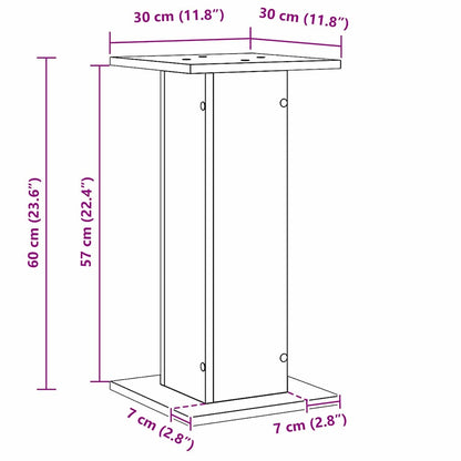 Speaker Stands with Shelf Black oak Engineered wood