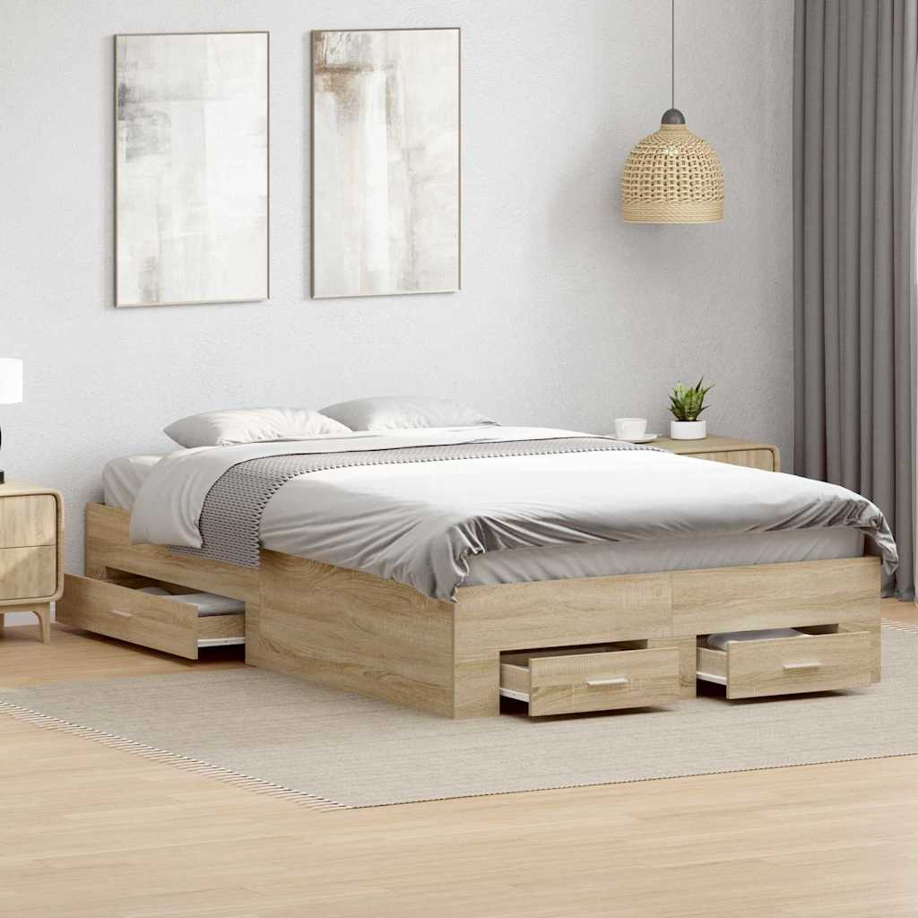 Bed Frame Brown 120 x 200 cm Engineered wood