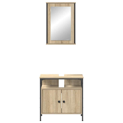 Bathroom Furniture Set with Shelf 2 pcs Brown 60 x 30 x 60 cm