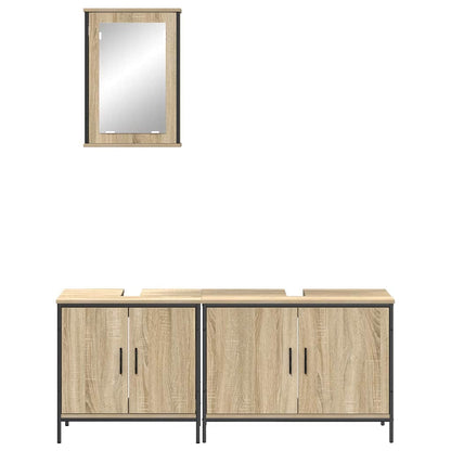 Bathroom Furniture Set with Shelf 3 pcs Brown 60 x 30 x 60 cm