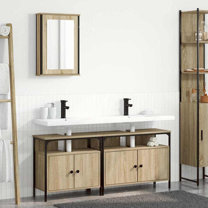 Bathroom Furniture Set with Shelf 3 pcs Brown 80 x 30 x 60 cm