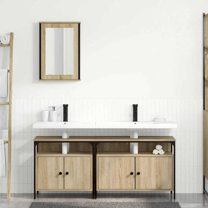Bathroom Furniture Set with Shelf 3 pcs Brown 80 x 30 x 60 cm