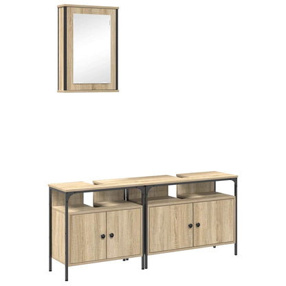 Bathroom Furniture Set with Shelf 3 pcs Brown 80 x 30 x 60 cm