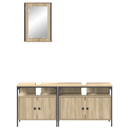 Bathroom Furniture Set with Shelf 3 pcs Brown 80 x 30 x 60 cm