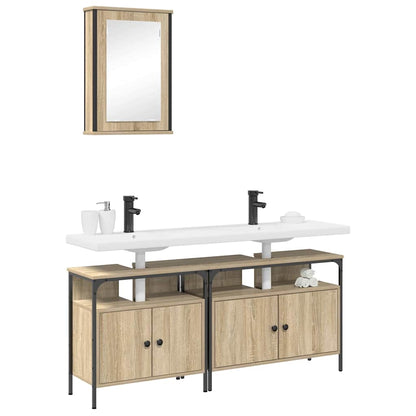Bathroom Furniture Set with Shelf 3 pcs Brown 80 x 30 x 60 cm