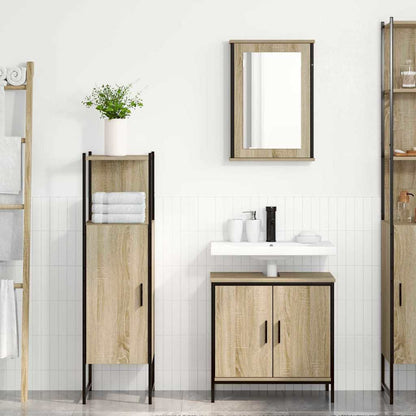 Bathroom Furniture Set with Shelf 3 pcs Brown 60 x 30 x 60 cm