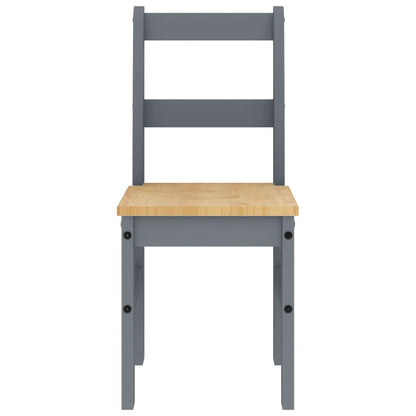 4 Piece Dining Set Panama Grey Solid Wood Pine