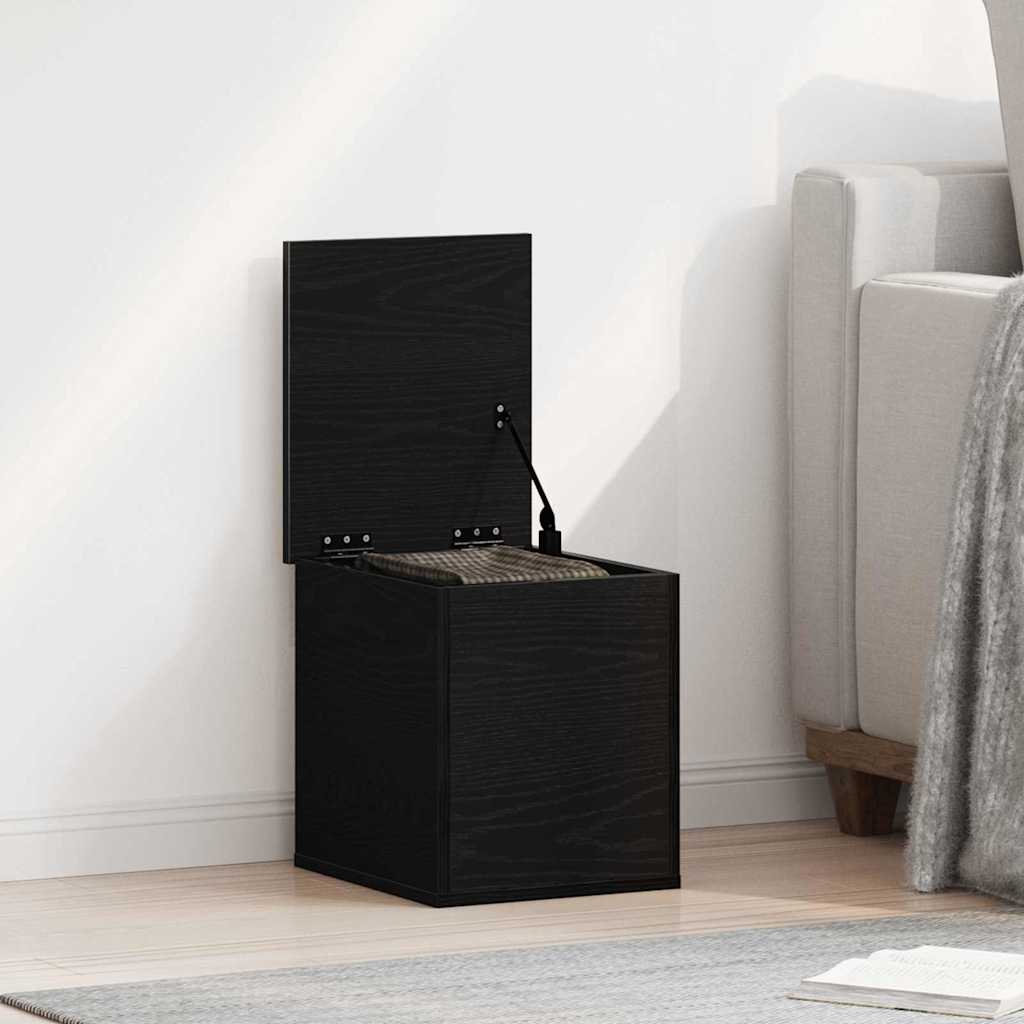 Storage Box Black Oak 30 x 35 x 35 cm Engineered Wood