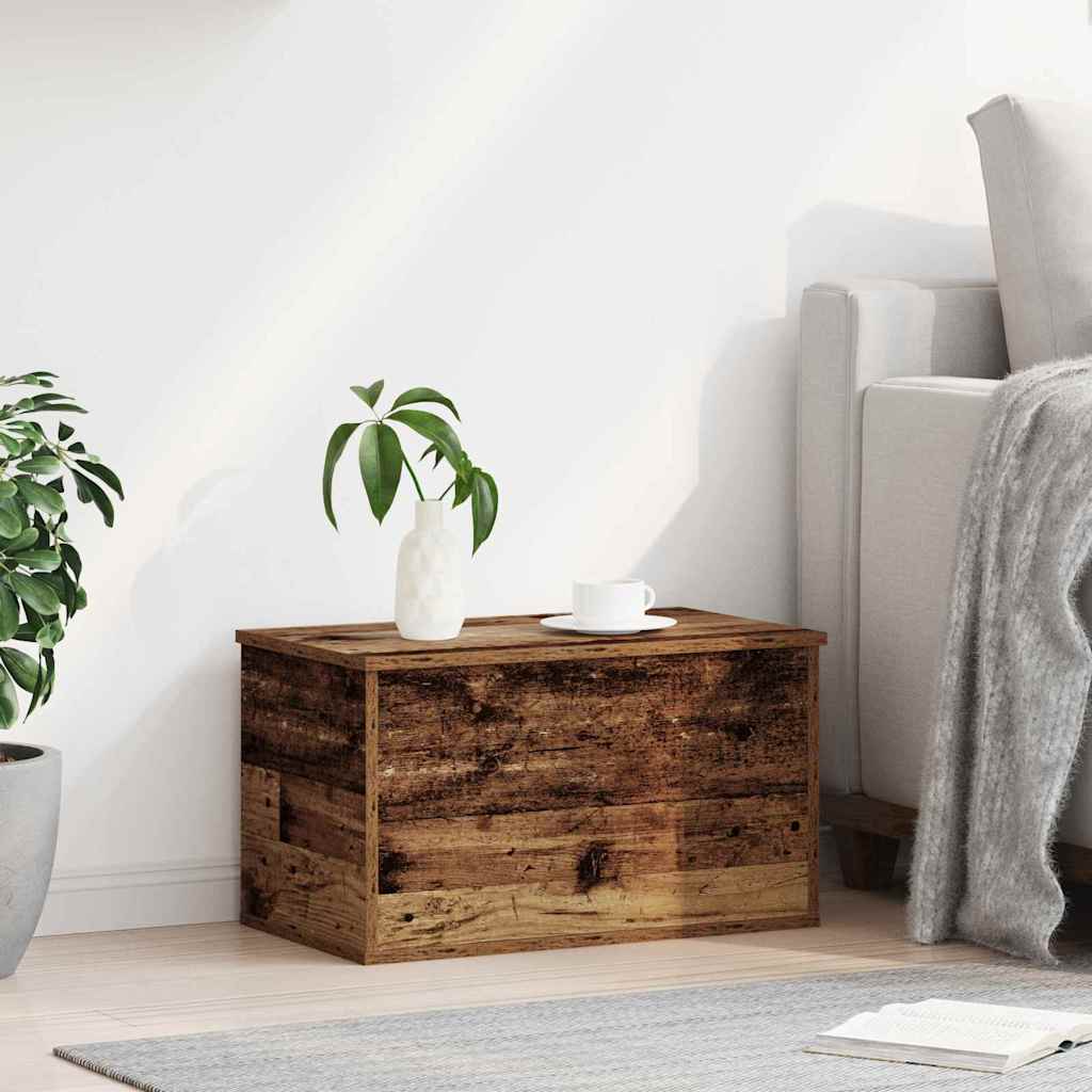Storage Box Old Wood 60 x 35 x 35 cm Engineered Wood