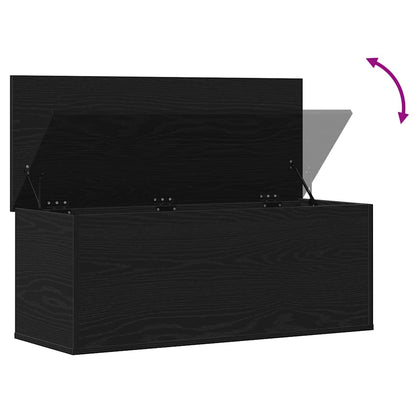 Storage Box Black Oak 90 x 35 x 35 cm Engineered Wood