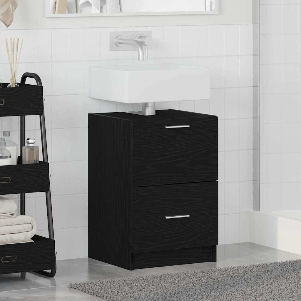 Bathroom Cabinet Black Oak 40 x 37 x 59 cm Engineered wood