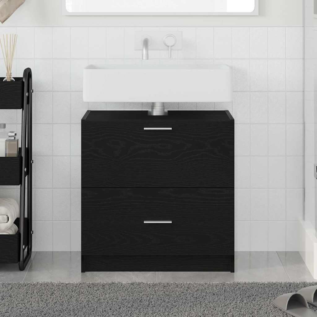 Bathroom Cabinet Black Oak 59 x 37 x 59 cm Engineered wood