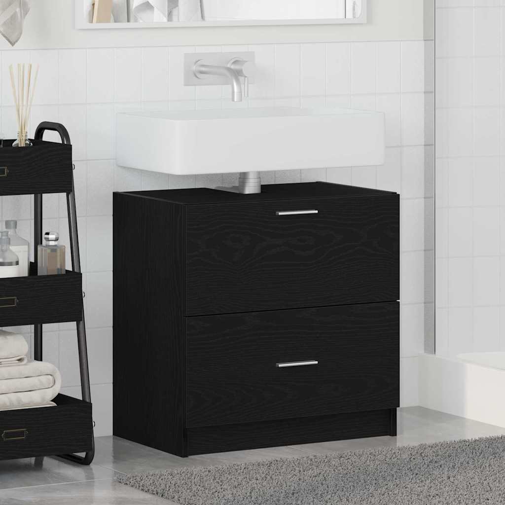 Bathroom Cabinet Black Oak 59 x 37 x 59 cm Engineered wood