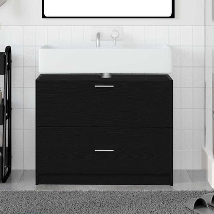 Bathroom Cabinet Black Oak 78 x 37 x 59 cm Engineered wood