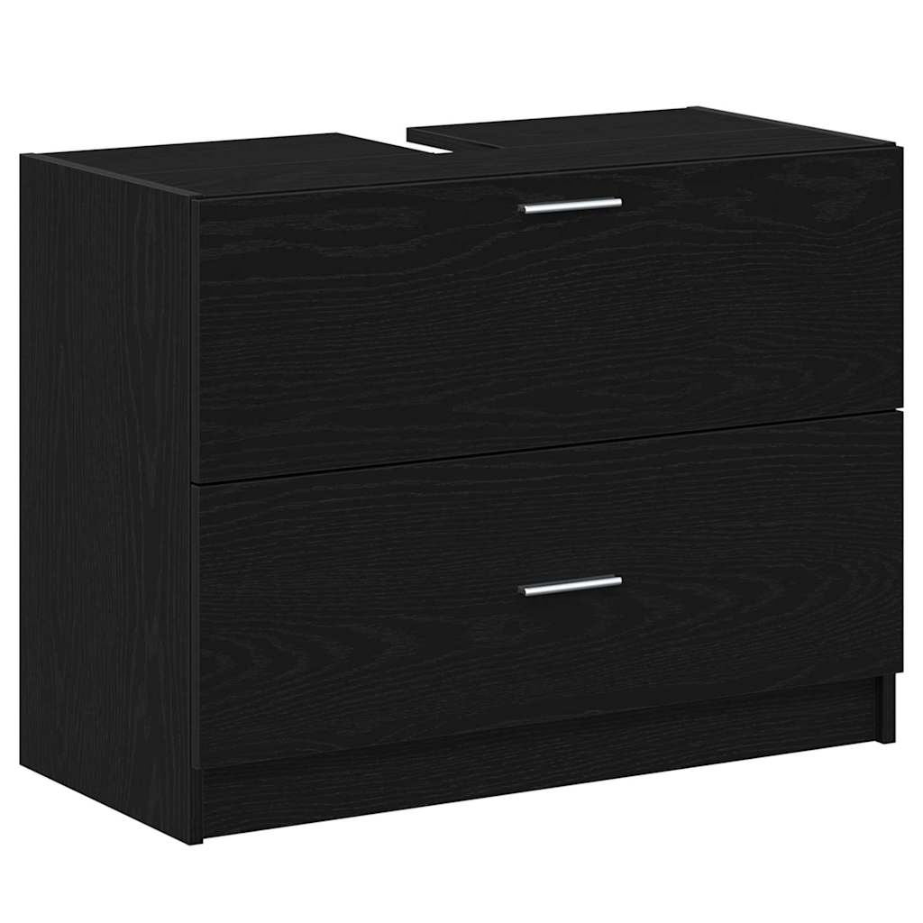 Bathroom Cabinet Black Oak 78 x 37 x 59 cm Engineered wood