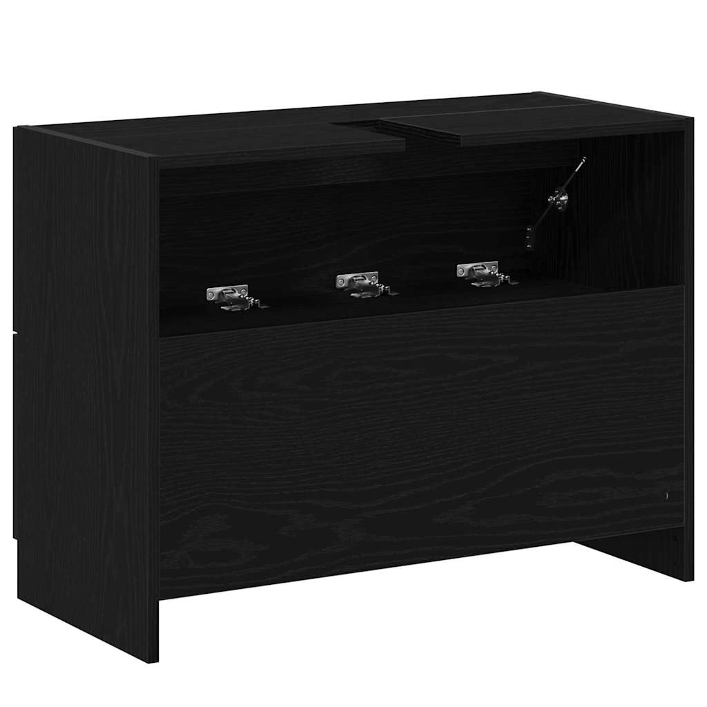 Bathroom Cabinet Black Oak 78 x 37 x 59 cm Engineered wood