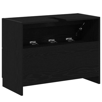 Bathroom Cabinet Black Oak 78 x 37 x 59 cm Engineered wood