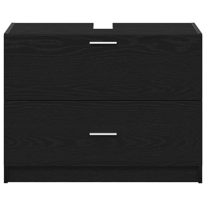 Bathroom Cabinet Black Oak 78 x 37 x 59 cm Engineered wood