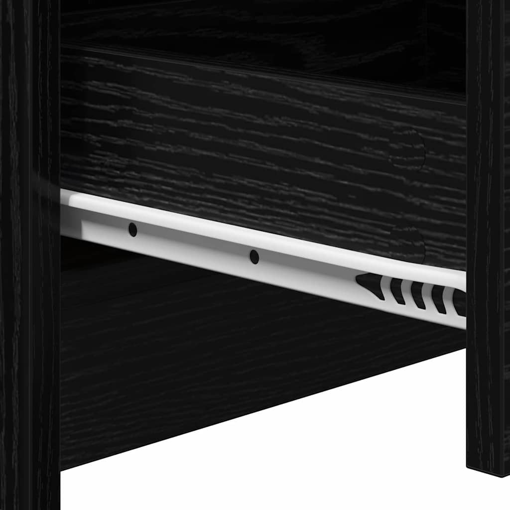 Bedside Cabinet with Black oak 38 x 34 x 61 cm Engineered wood
