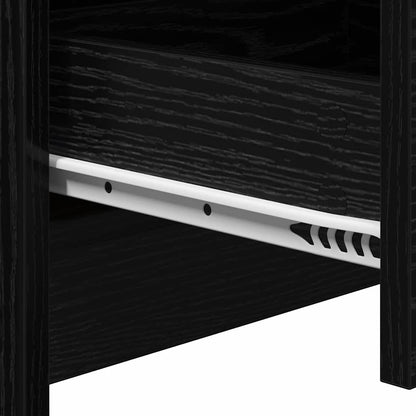 Bedside Cabinet with Black oak 38 x 34 x 61 cm Engineered wood