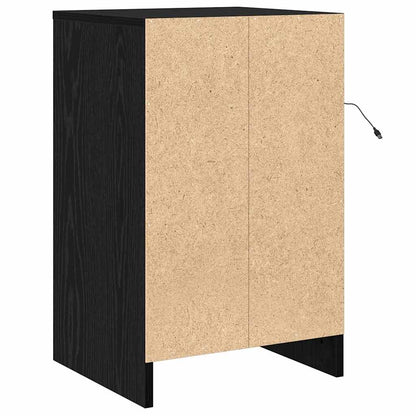 Bedside Cabinet with Black oak 38 x 34 x 61 cm Engineered wood