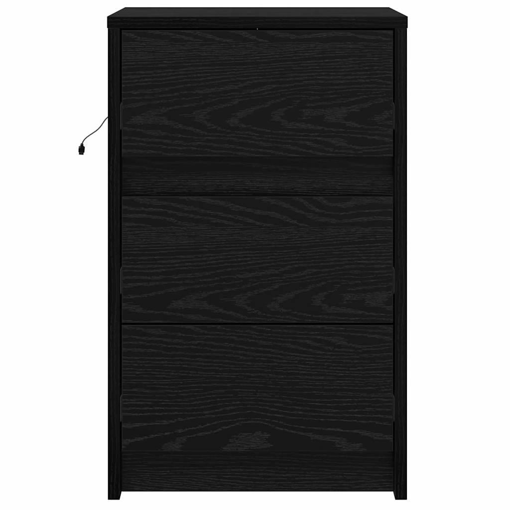 Bedside Cabinet with Black oak 38 x 34 x 61 cm Engineered wood