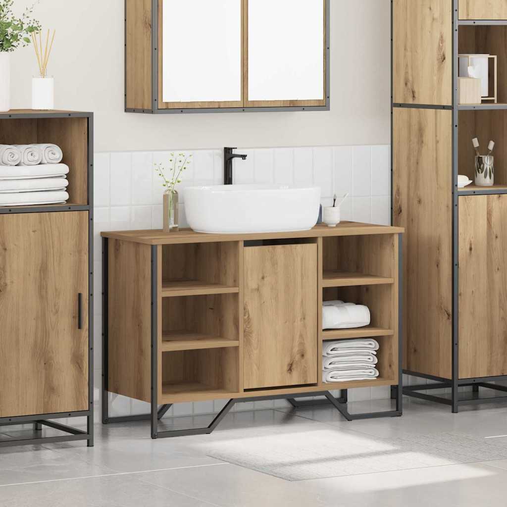 Bathroom Sink Cabinet with Shelf Artisan Oak 91 x 35 x 60 cm