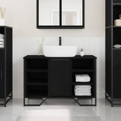 Bathroom Sink Cabinet Black Oak 91 x 35 x 60 cm Engineered wood