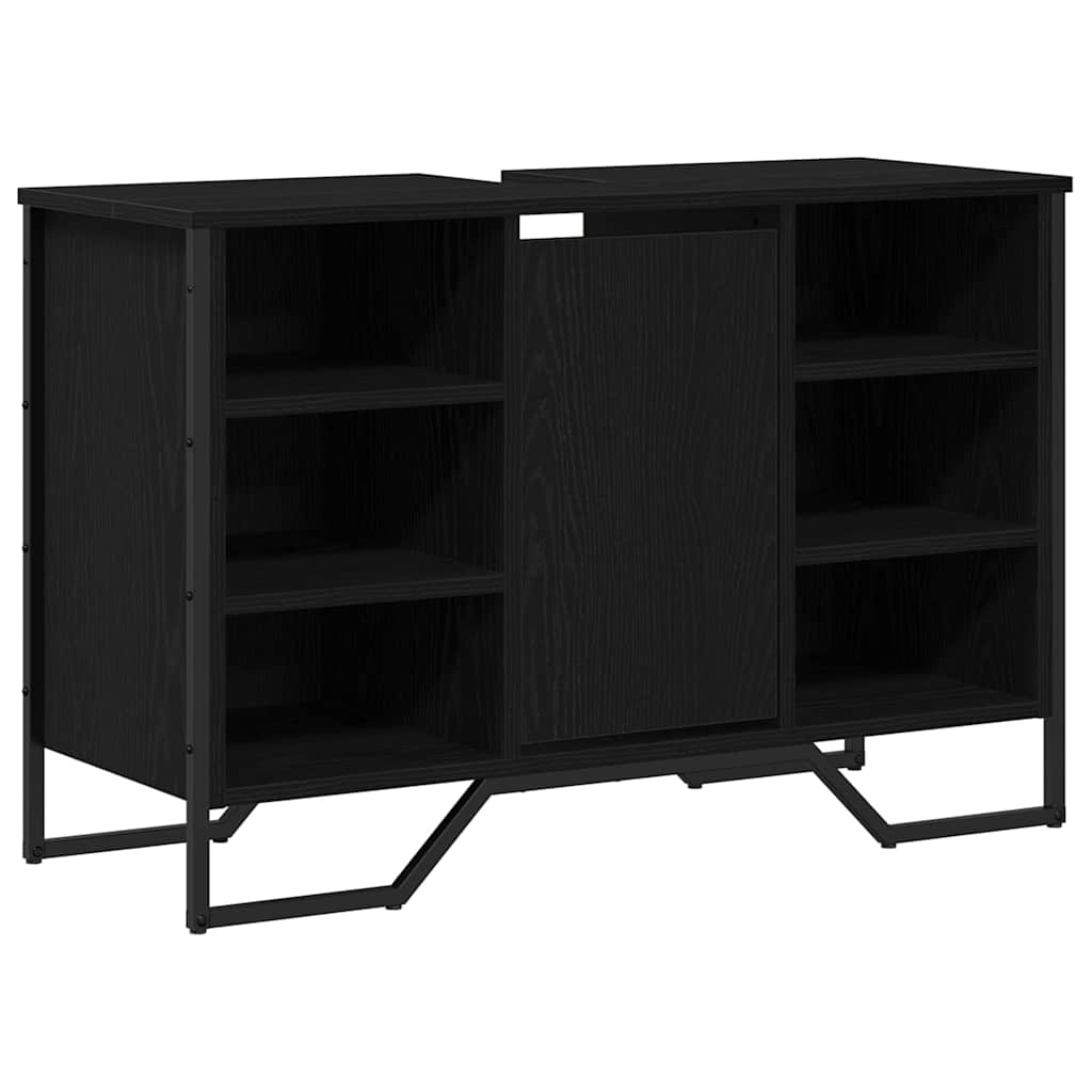 Bathroom Sink Cabinet Black Oak 91 x 35 x 60 cm Engineered wood