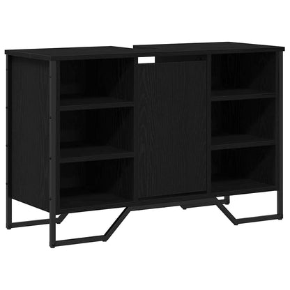 Bathroom Sink Cabinet Black Oak 91 x 35 x 60 cm Engineered wood