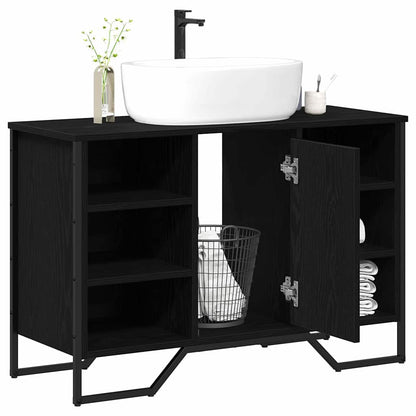 Bathroom Sink Cabinet Black Oak 91 x 35 x 60 cm Engineered wood