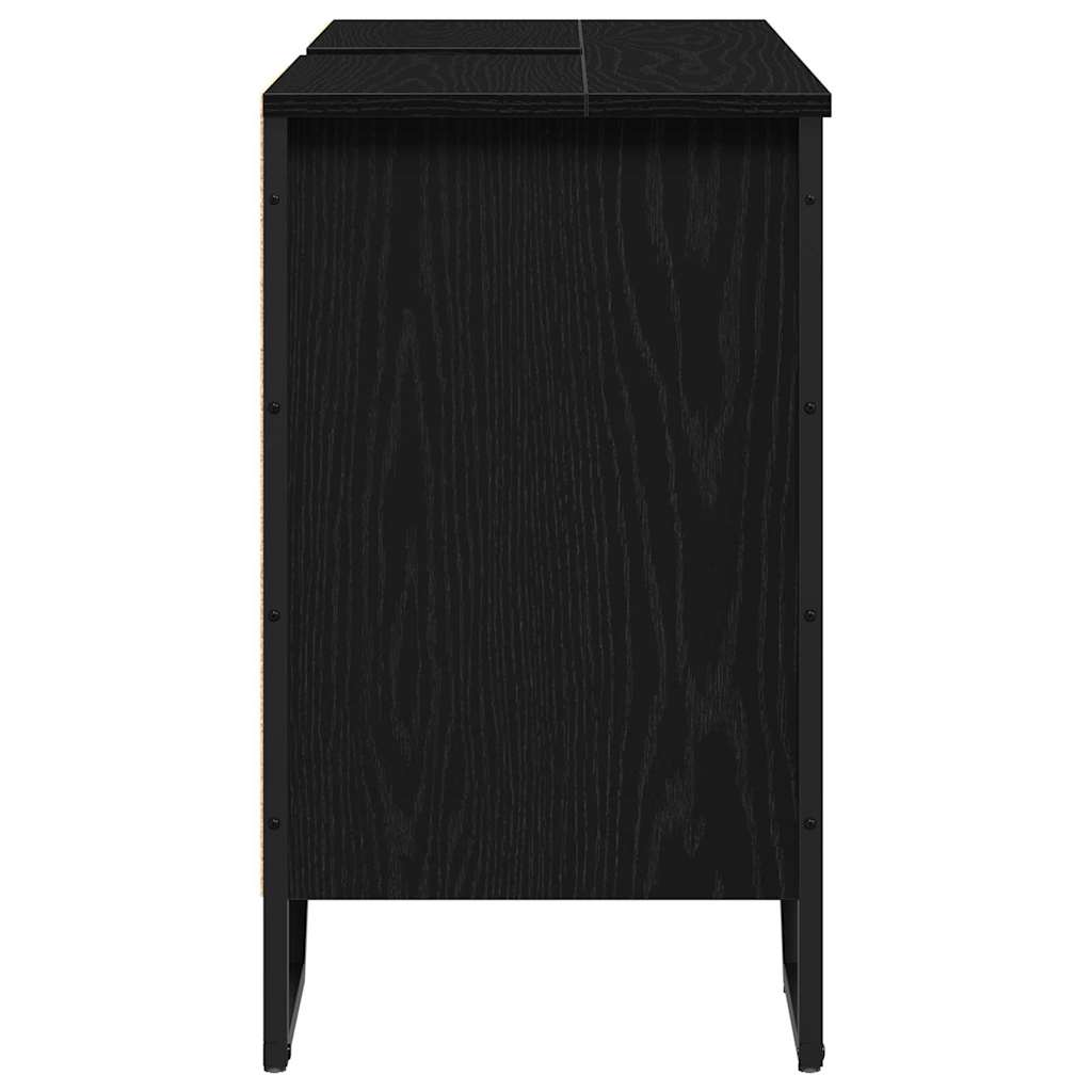 Bathroom Sink Cabinet Black Oak 91 x 35 x 60 cm Engineered wood
